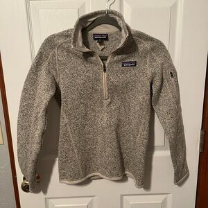 Patagonia Tan and Cream Quarter-Zip Pullover